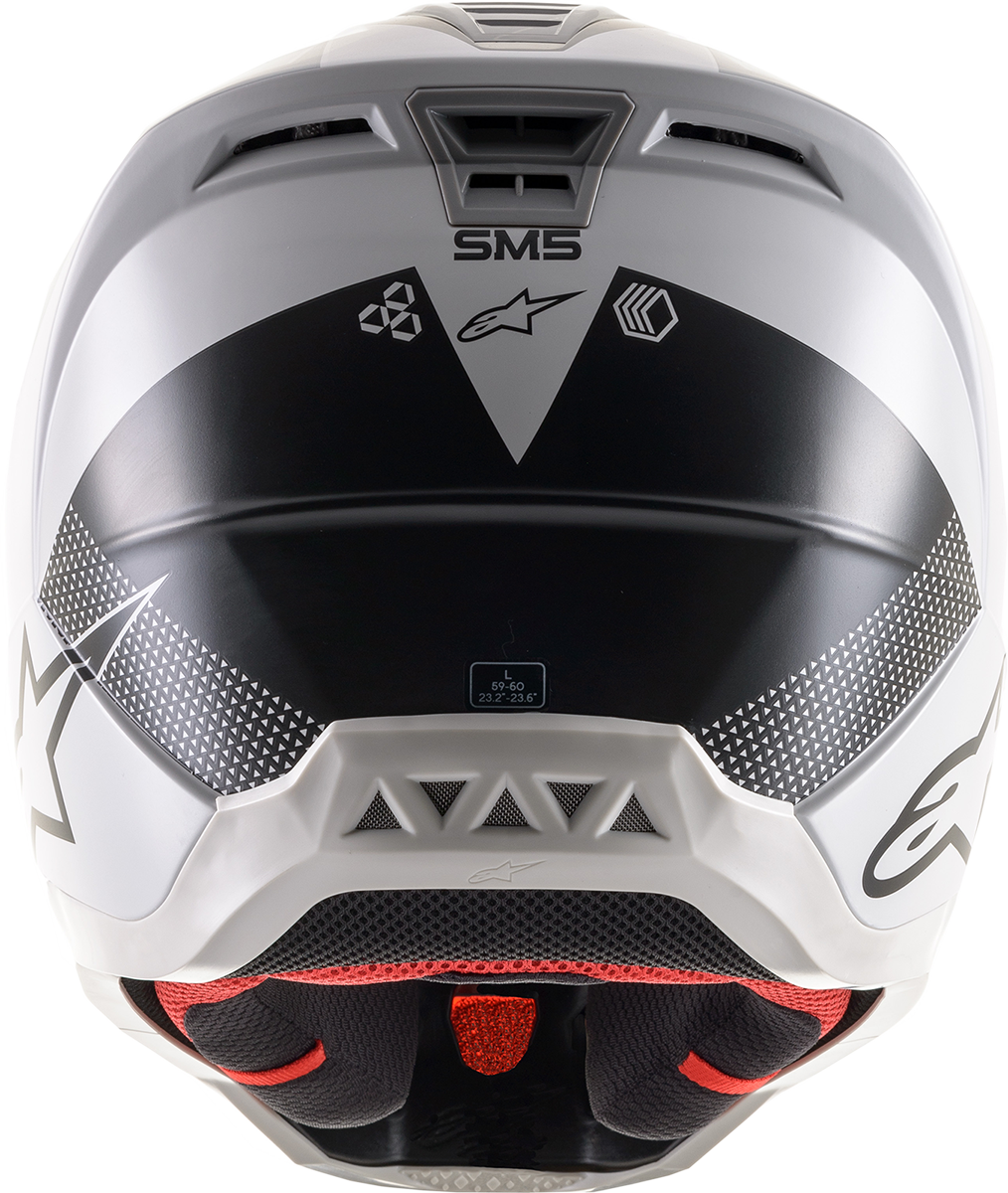 Casco de motocicleta ALPINESTARS SM5 - Rayón - Gris/Negro/Plateado - Mediano 8304121-928-MD