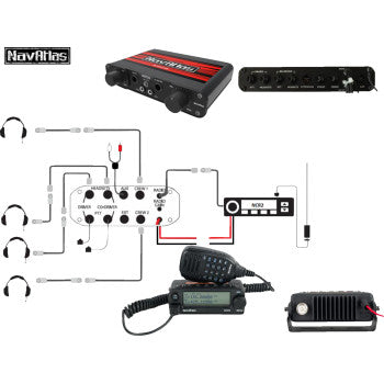Kit de intercomunicador/radio y auriculares NAVATLAS - 4 asientos - Negro NI2ROHBK4