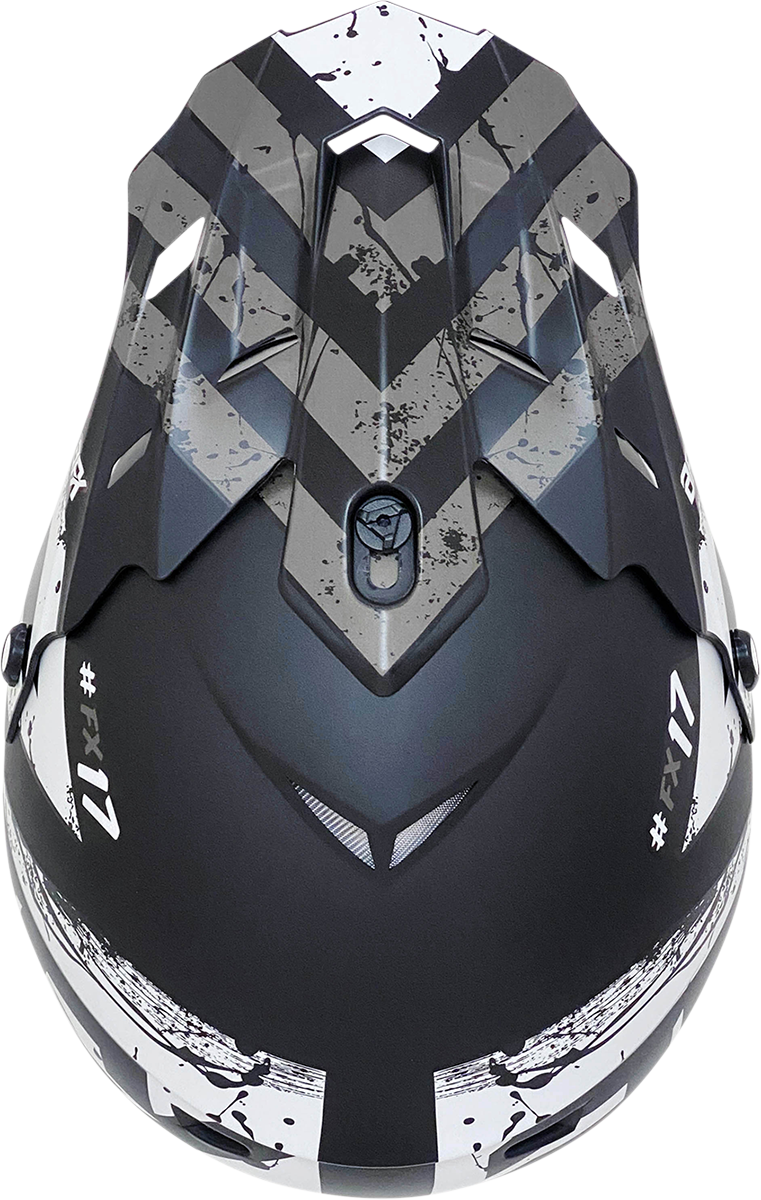 AFX FX-17 Motorcycle Helmet - Attack - Matte Black/Silver - 4XL 0110-7638