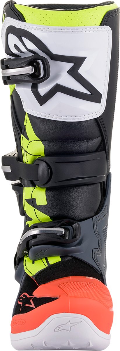 Botas ALPINESTARS Youth Tech 7S - Negro/Gris/Rojo/Blanco/Amarillo - Talla 4 de EE. UU. 2015017-9058-4