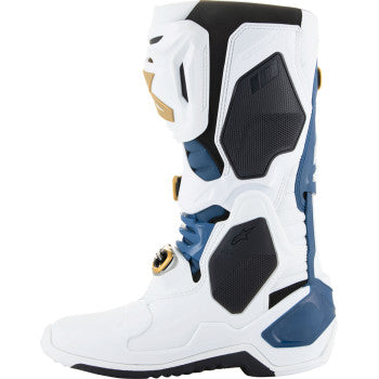 Botas ALPINESTARS Arlington LE Tech 10 - Blanco/Azul/Dorado - Talla 11 de EE. UU. 2010020-262-11