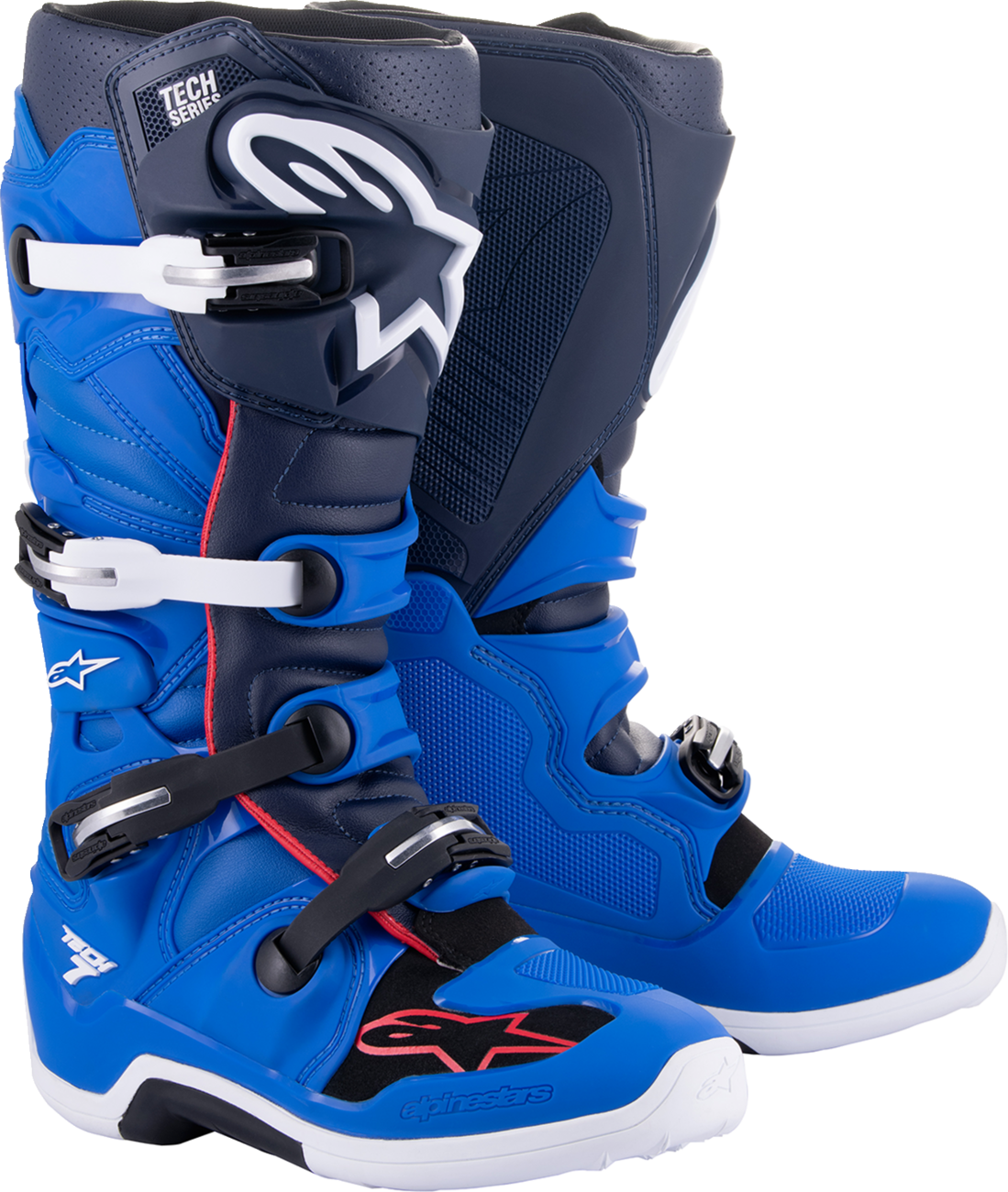 Botas ALPINESTARS Tech 7 - Azul/Rojo/Azul Marino - Talla 12 de EE. UU. 2012014-7058-12