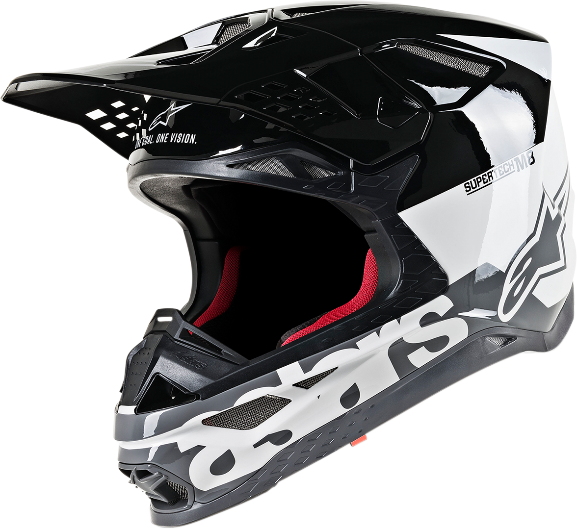 ALPINESTARS Supertech M8 Motorcycle Helmet - Radium - MIPS - White/Black/Mid Gray Glossy - Large 8301519-2182-LG