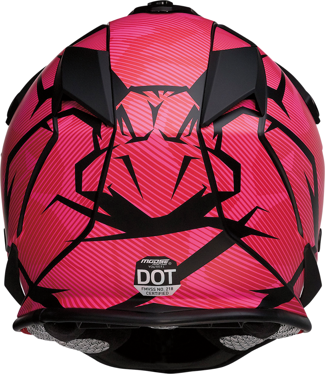 Casco juvenil MOOSE RACING FI - Agroid Camo - MIPS® - Rosa/Rojo - Pequeño 0111-1526