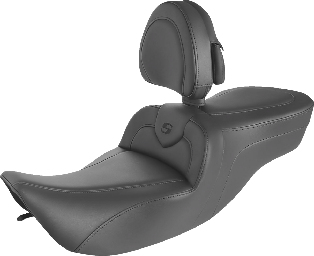 Asiento de sofá SADDLEMEN RoadSofa - Con respaldo - Negro con costuras negras 897-06-187BR