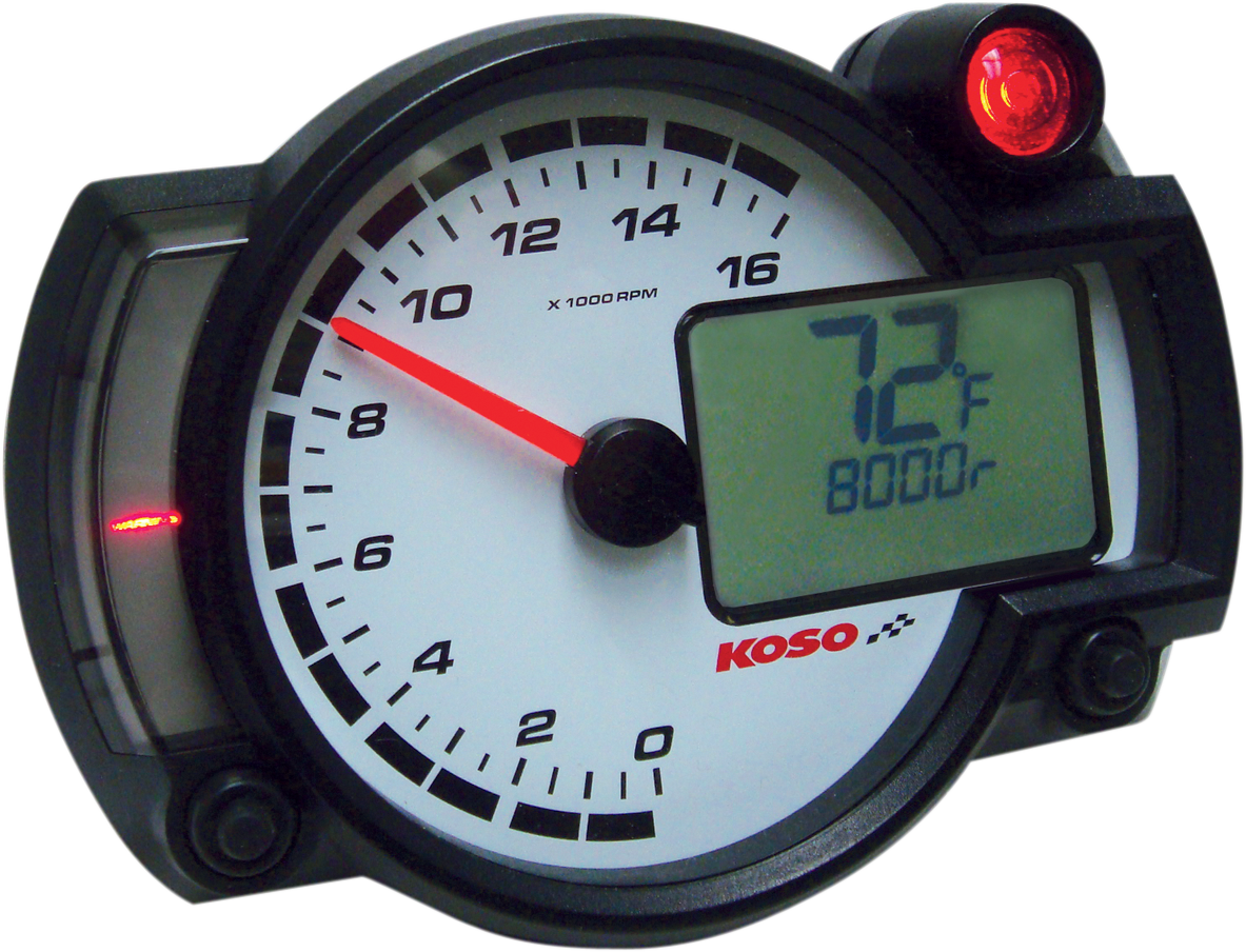 Tacómetro de carreras estilo GP KOSO NORTH AMERICA RX2-NR - 5,35" de ancho x 4" de alto x 2,05" de profundidad BA015000
