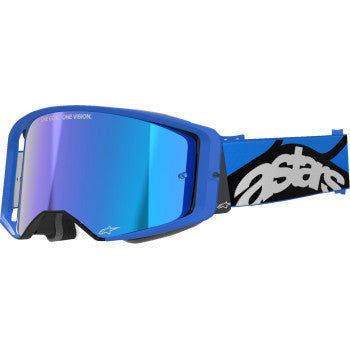ALPINESTARS Goggles Supertech Goggles - Stream - Blue - Blue Mirror 5100625-7271