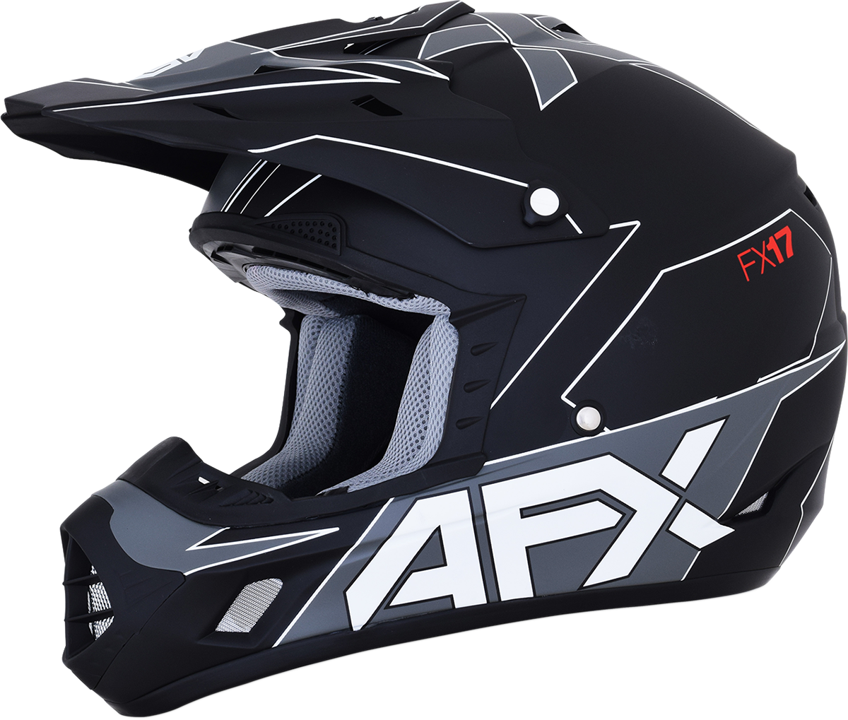 Casco de motocicleta AFX FX-17 - Aced - Negro mate/blanco - Talla mediana 0110-6490