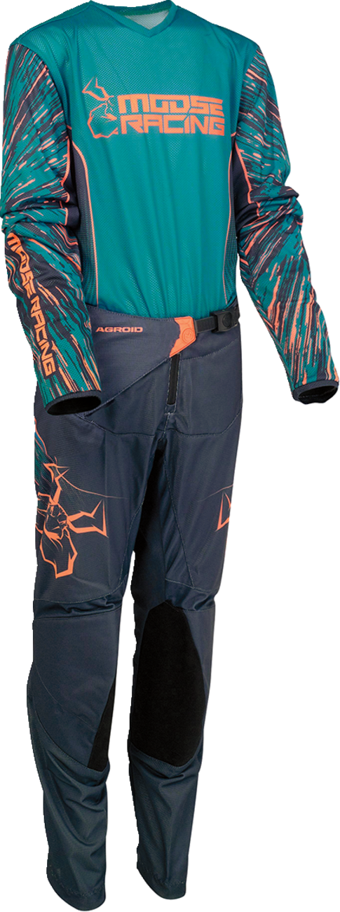Camiseta Agroid para jóvenes de MOOSE RACING - Azul/Naranja - Talla mediana 2912-2331