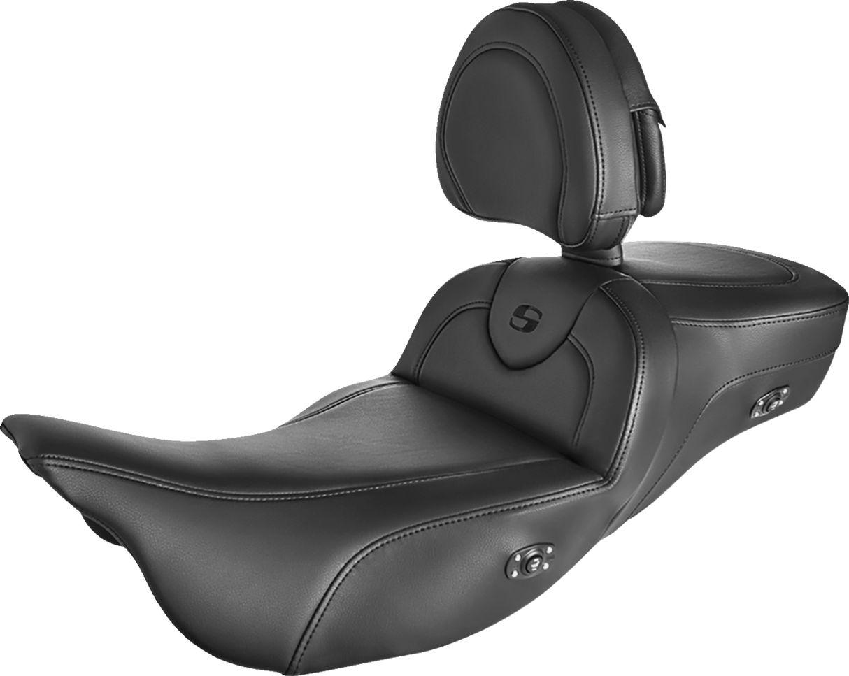 Asiento calefactable de alcance extendido SADDLEMEN Roadsofa - Negro - con respaldo 808-07B-188BRHC