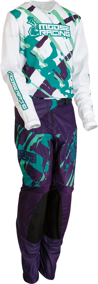 Pantalones Agroid para jóvenes MOOSE RACING - Morado/Verde azulado - 26 2903-2175