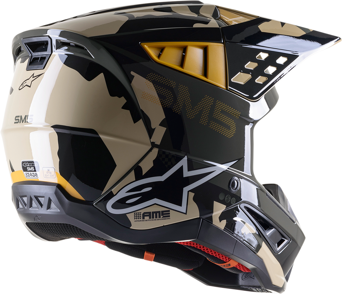 ALPINESTARS SM5 Motorcycle Helmet - Rover - Sand/Tangerine/Camo - Small 8303921-8049-SM