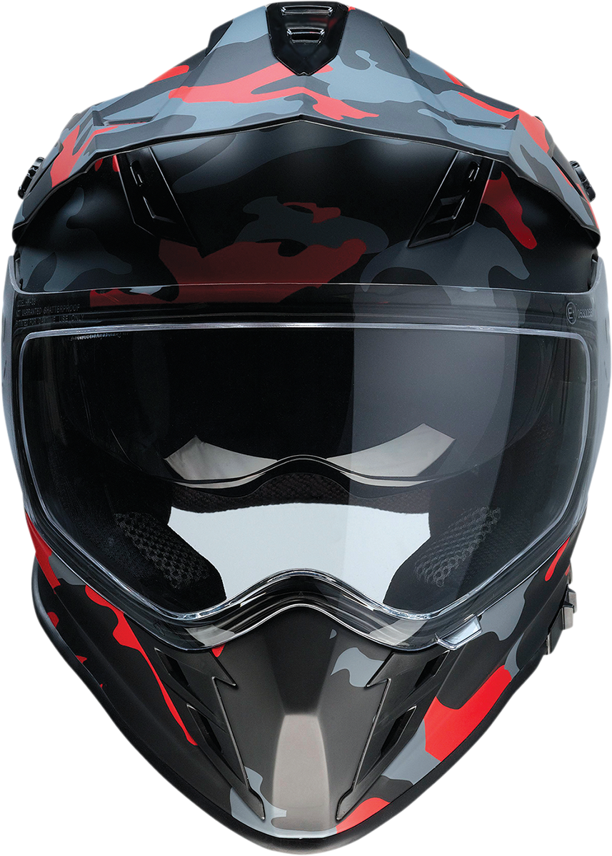 Casco de moto Z1R Range - Camuflaje - Rojo - Pequeño 0140-0094