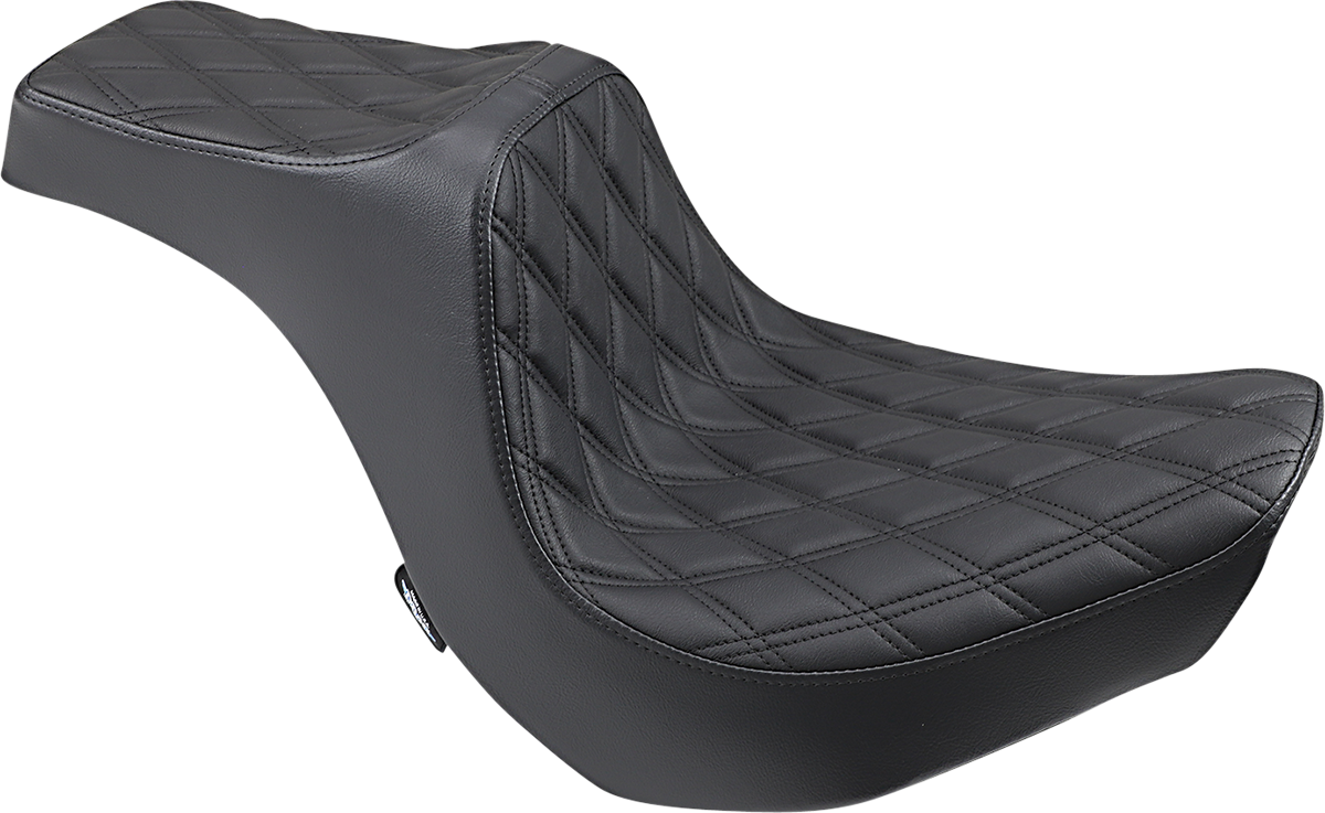 Asiento Predator III de DRAG SPECIALTIES - Doble diamante - Costuras negras 0802-1267