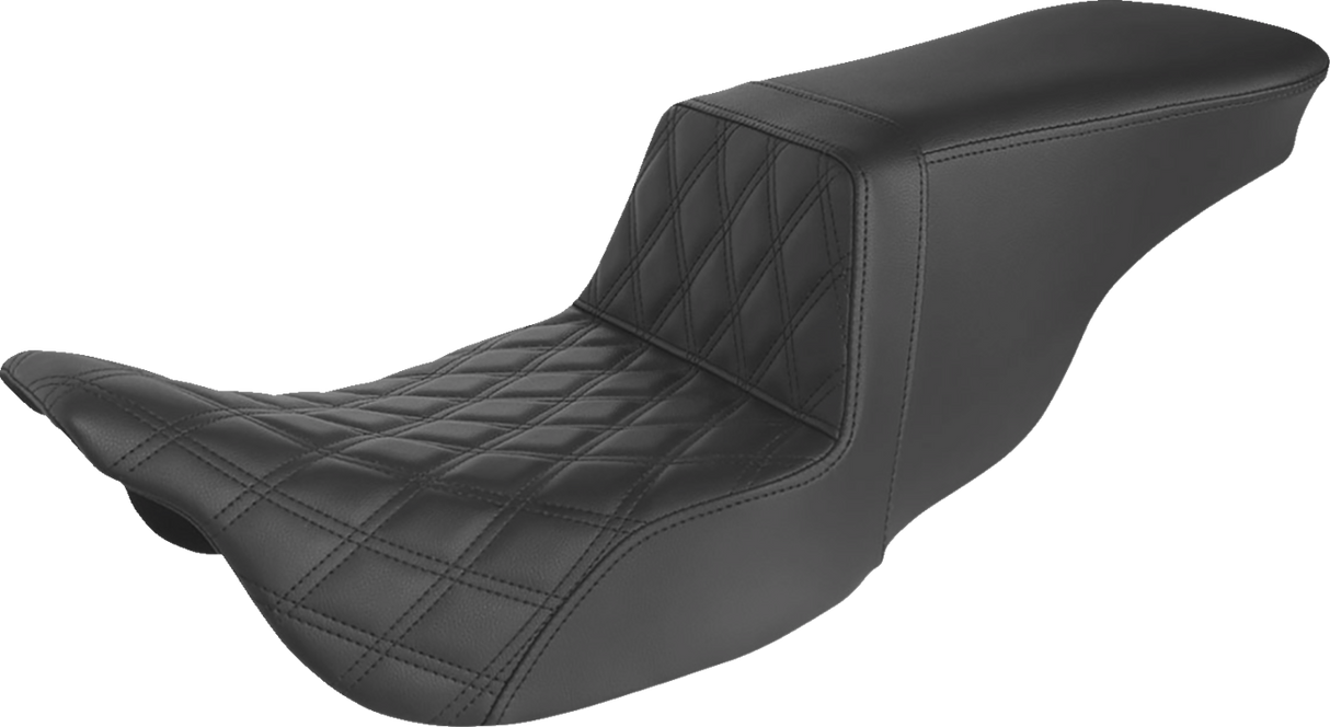 Asiento SADDLEMEN Step-Up - Costuras de celosía delanteras - Negro - FLH 808-07B-192