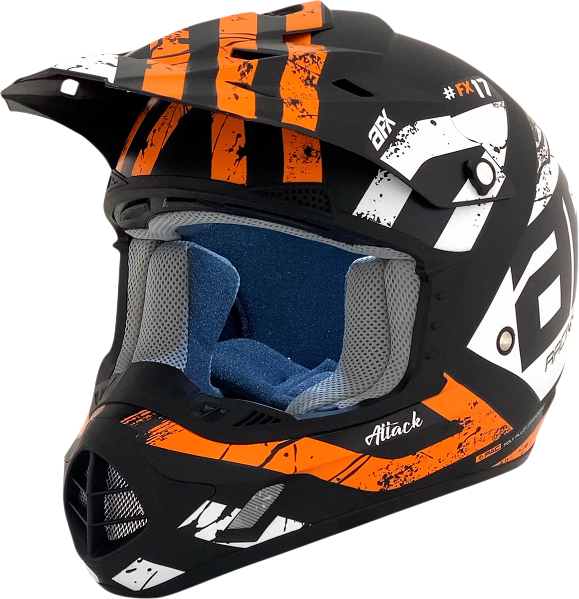 Casco de motocicleta AFX FX-17 - Attack - Negro mate/Naranja - Talla pequeña 0110-7155
