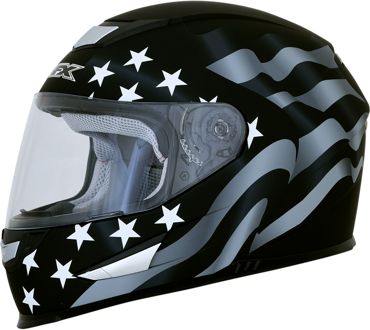 Casco de motocicleta AFX FX-99 - Bandera - Sigiloso - Mediano 0101-11357