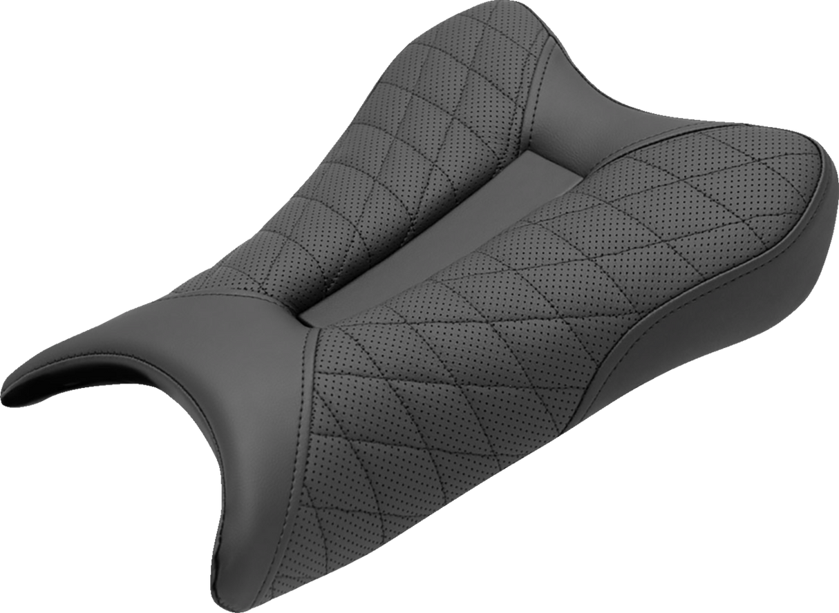 Asiento de pista SADDLEMEN - Costuras de celosía - Negro - ZX6R '19-'22 0810-K075
