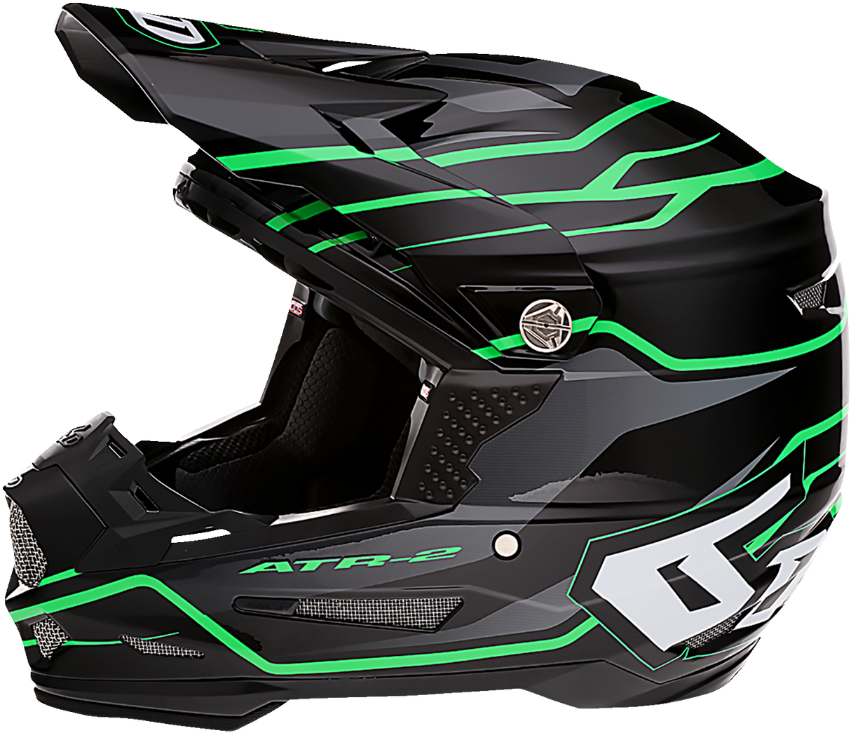 Casco de motocicleta 6D ATR-2 - Phase - Negro/Verde - Talla pequeña 12-2845