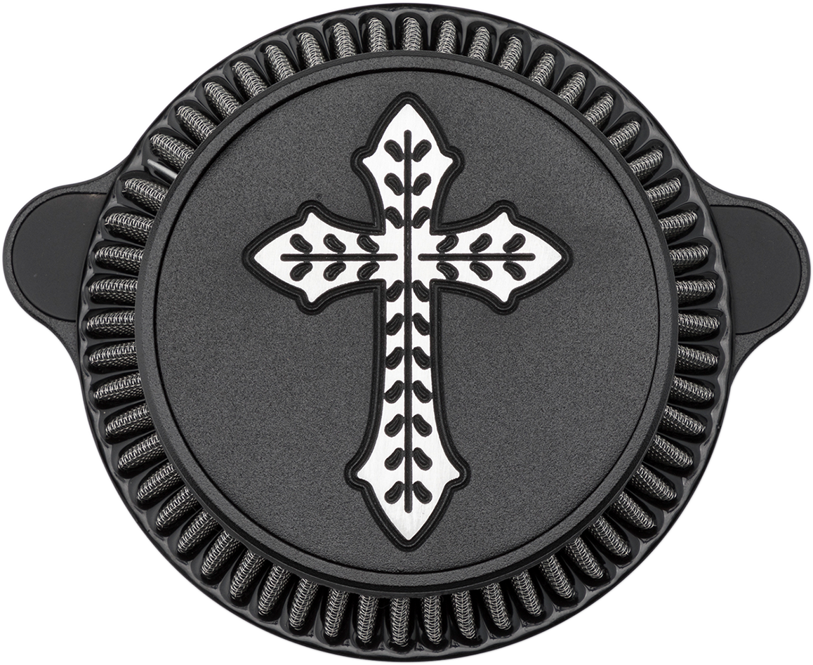 Purificador de aire LA CHOPPERS Spanish Cross - Negro - M8 LA-2396-03B
