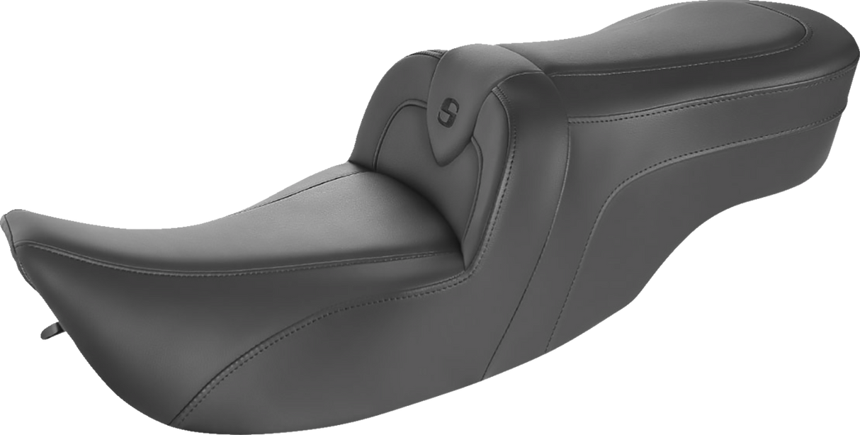 Asiento de sofá de carretera SADDLEMEN - Sin respaldo - Negro con costuras negras 897-07-187