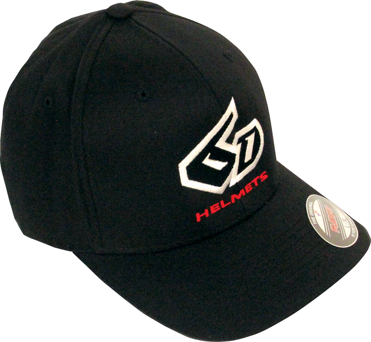 Gorra Flexfit® con logotipo de 6D Helmets - Negra - Talla pequeña/mediana 52-3006