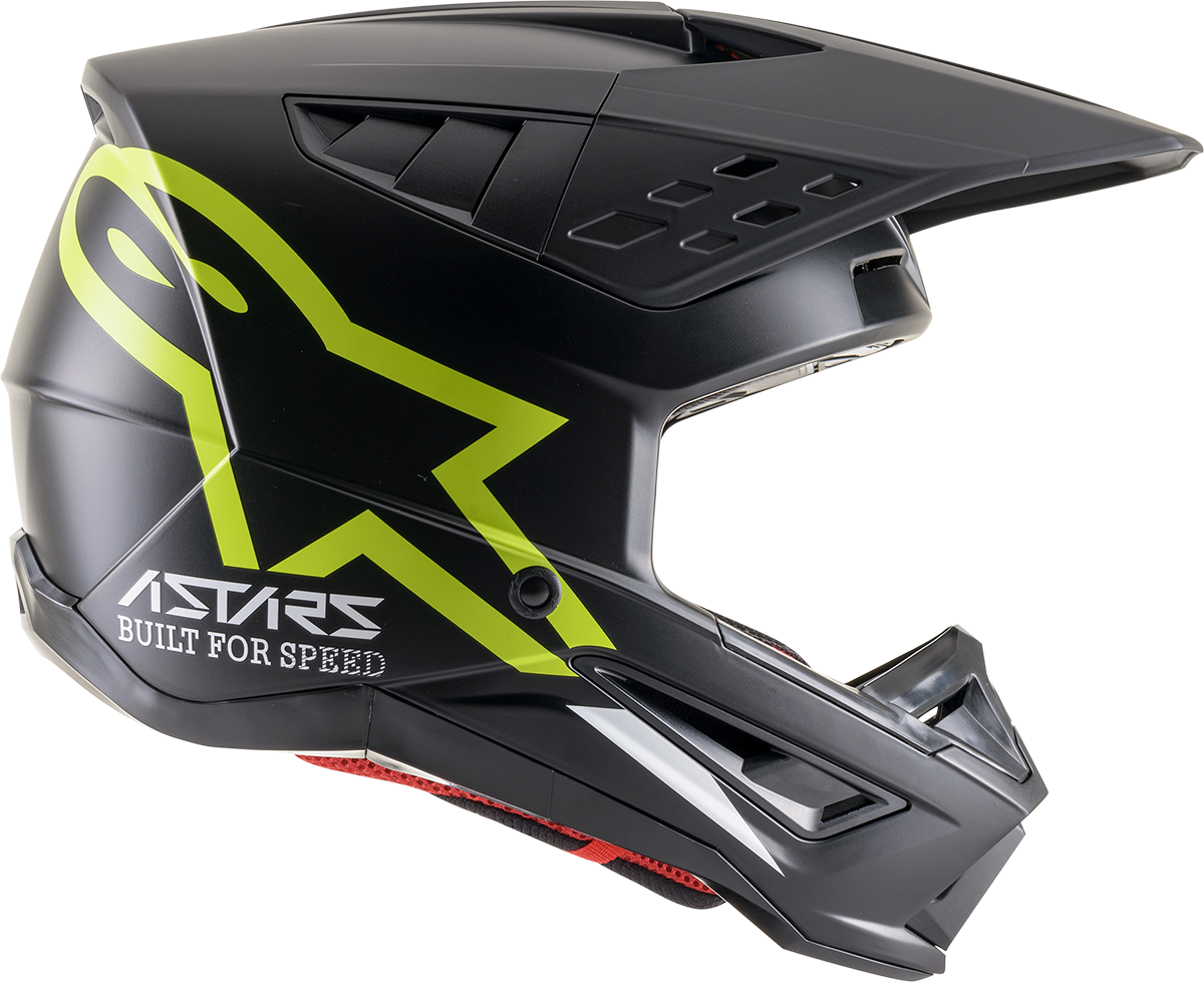 Casco de motocicleta ALPINESTARS SM5 - Compass - Negro mate/Amarillo fluorescente - Grande 8303321-1559-LG