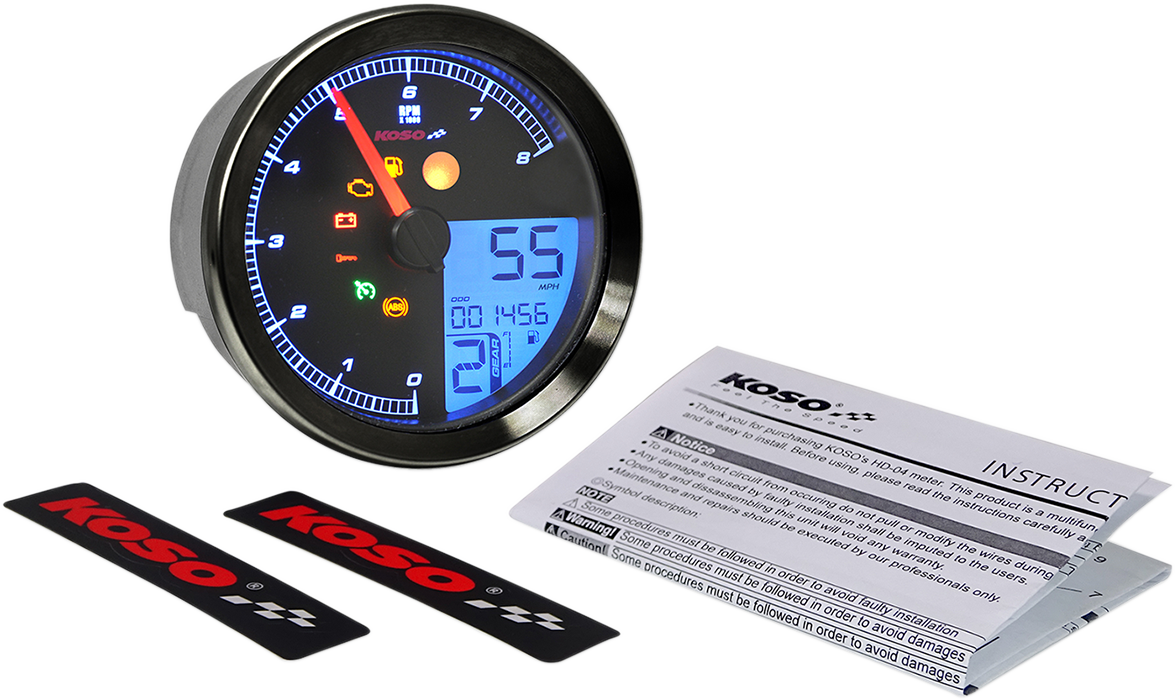 Velocímetro/tacómetro multifunción KOSO NORTH AMERICA - HD-04 - Negro BA051211
