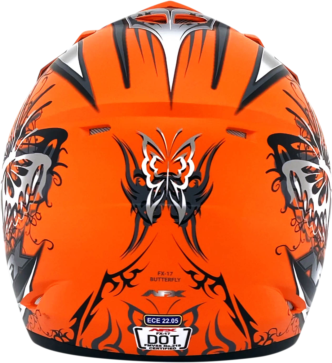 AFX FX-17 Motorcycle Helmet - Butterfly - Matte Orange - Medium 0110-7113