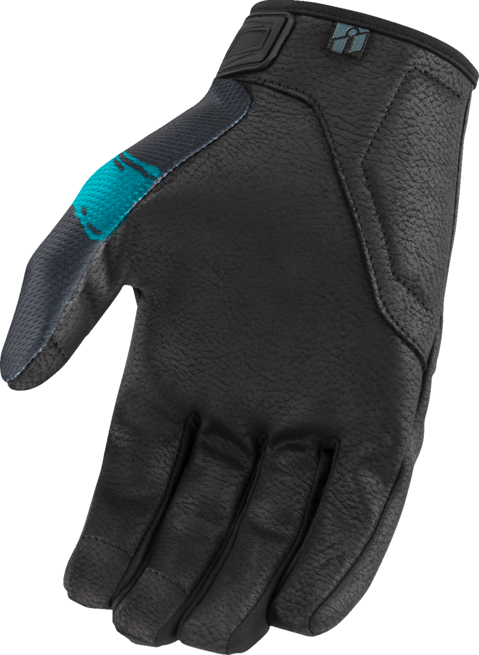 Guantes ICON Hooligan™ Munchies - Verde azulado - Pequeños 3301-4796