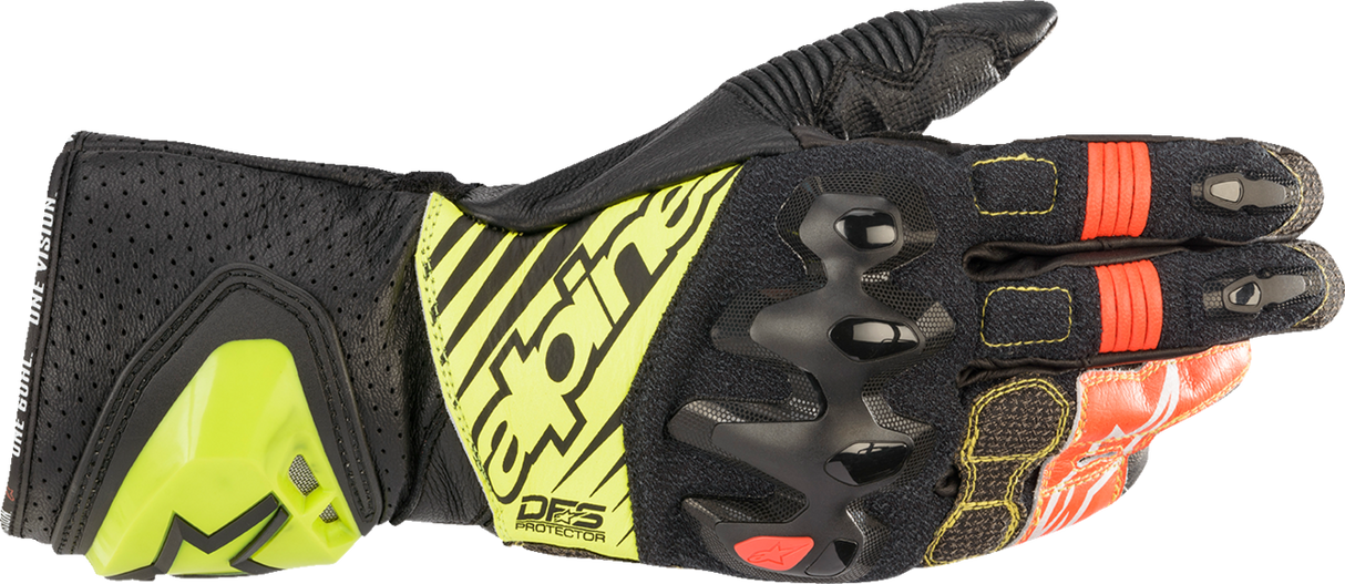 Guantes ALPINESTARS GP Tech V2 S - Negro/Amarillo Fluo/Blanco/Rojo Fluo - XL 3556422-1503-XL