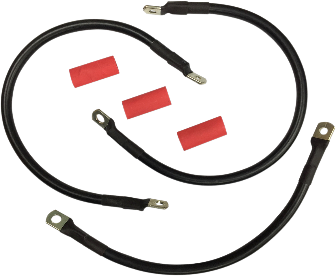 Juego de cables de batería negros DRAG SPECIALTIES - FXR '82-'88 E25-0091B-T5