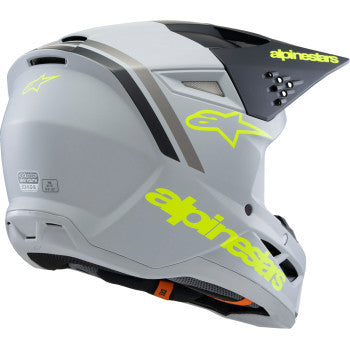 Casco de motocicleta juvenil ALPINESTARS SM3 - Radium - Gris mate/Negro/Amarillo fluorescente - Talla pequeña 8301825-9510-YS
