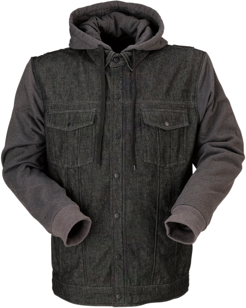 Sudadera vaquera con capucha Z1R - Negra/Gris - Talla M 2840-0105