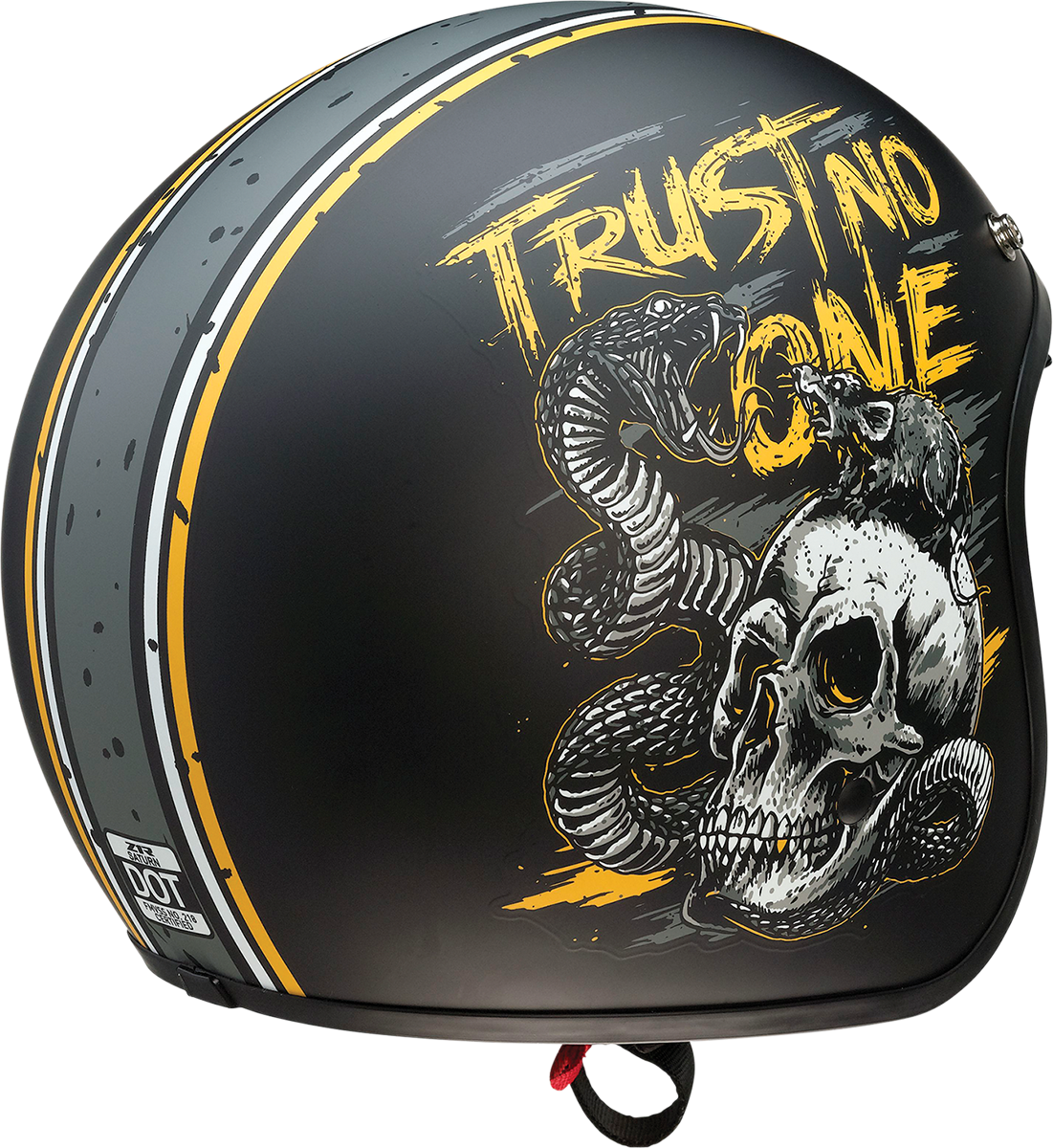 Casco de motocicleta Saturn Z1R - Trust No One - Negro/Amarillo - Talla M 0104-2854