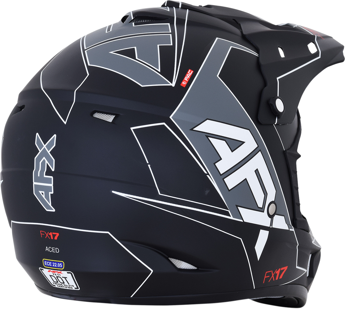 Casco de motocicleta AFX FX-17 - Aced - Negro mate/blanco - Talla mediana 0110-6490
