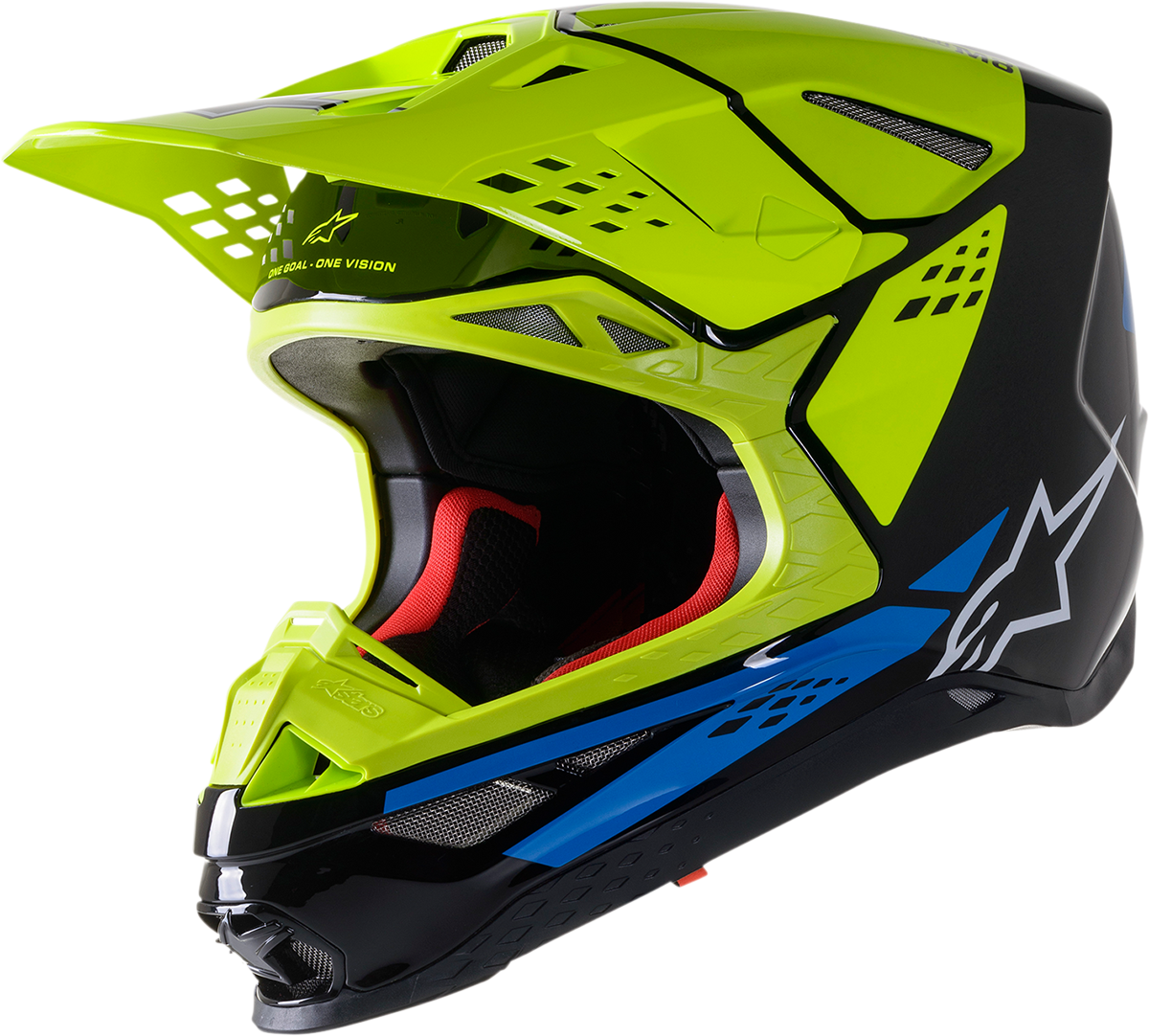 Casco de motocicleta ALPINESTARS Supertech M8 - Fábrica - Negro/Amarillo/Azul - Pequeño 8302922-1578-SM