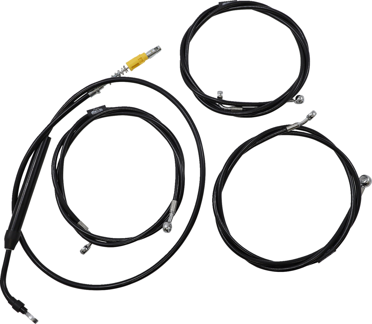 Kit de cable de manillar/línea de freno LA CHOPPERS - Manillar Ape Hanger de 15" a 17" - Vinilo negro LA-8056KT-16B
