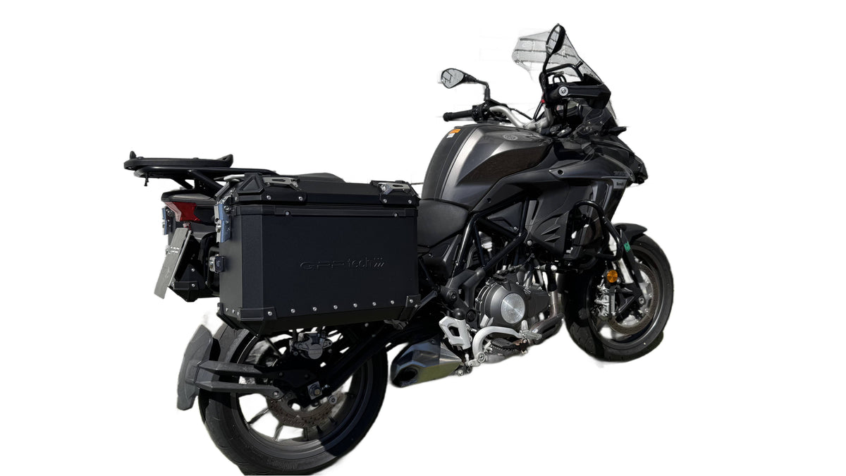 Benelli TRK 502 X 2021-2024 GPR Tech 38+38L Aluminum Side Cases, Black with Pannier Holders - photo 2