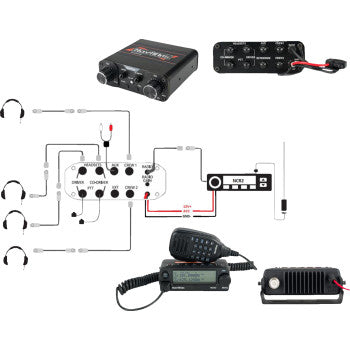 Kit de intercomunicador/radio y auriculares NAVATLAS - 4 asientos - Negro NIRBHBK4
