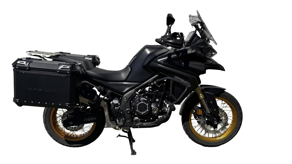 Voge 525DSX 2023-2024 GPR Tech 38+32L Aluminum Side Cases, Black with Pannier Holders - photo 1