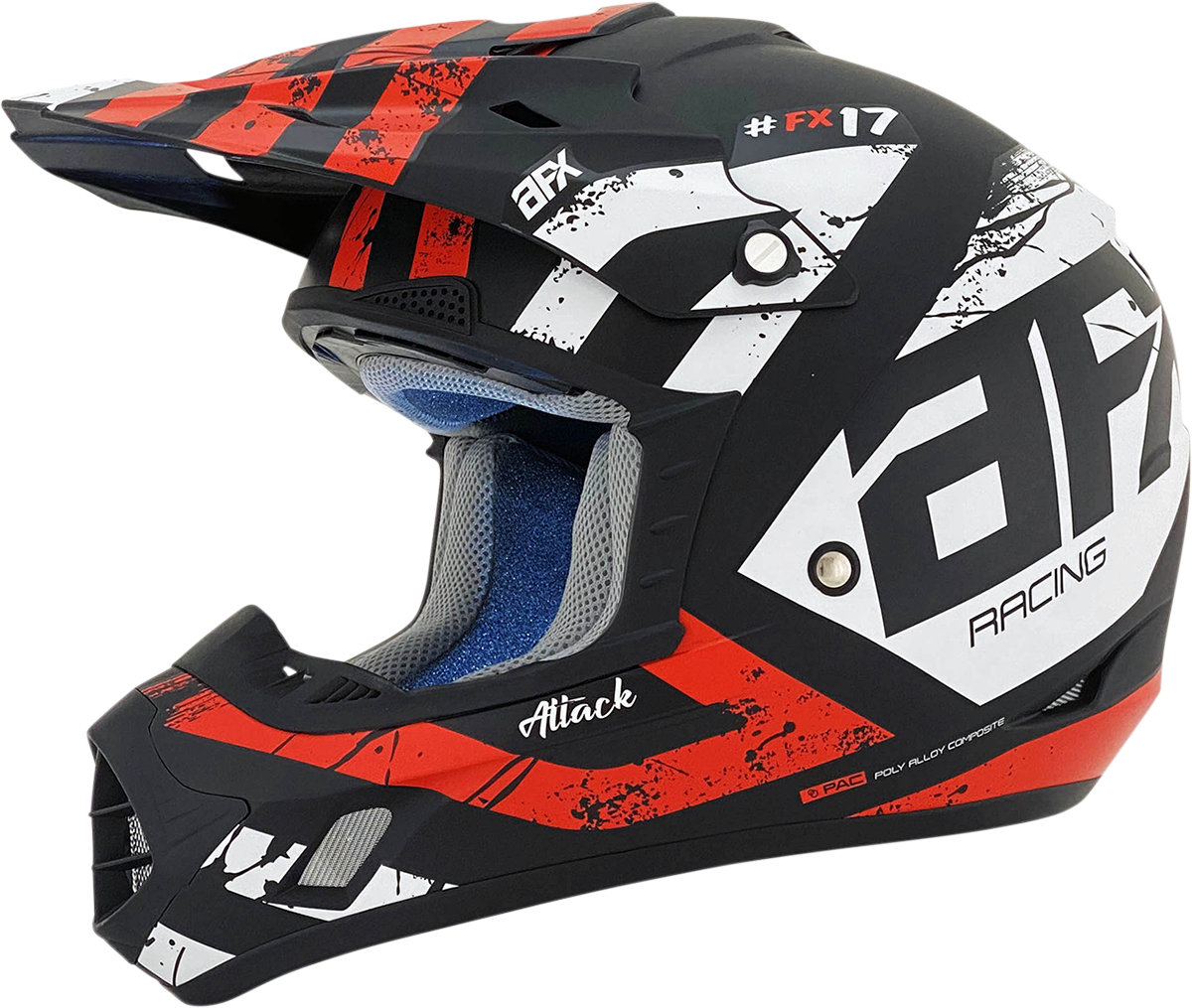 AFX FX-17 Motorcycle Helmet - Attack - Matte Black/Red - Small 0110-7149