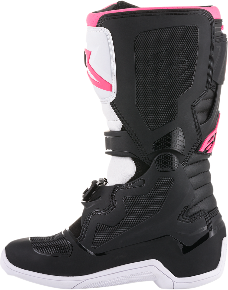 Botas ALPINESTARS Stella Tech 3 para mujer - Negro/Blanco/Rosa - Talla 8 (EE. UU.) 2013218-130-8