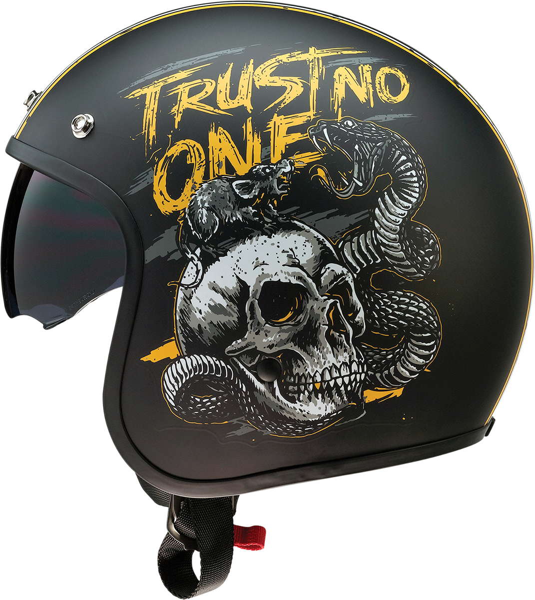 Casco de motocicleta Saturn Z1R - Trust No One - Negro/Amarillo - Talla M 0104-2854