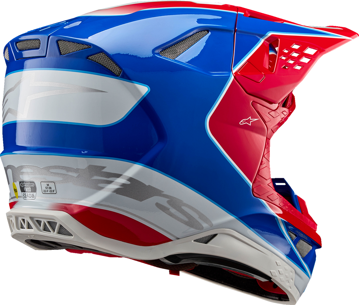 Casco de motocicleta ALPINESTARS Supertech M10 - Aeon - MIPS® - Rojo brillante/Azul - Mediano 8301923-3017-M
