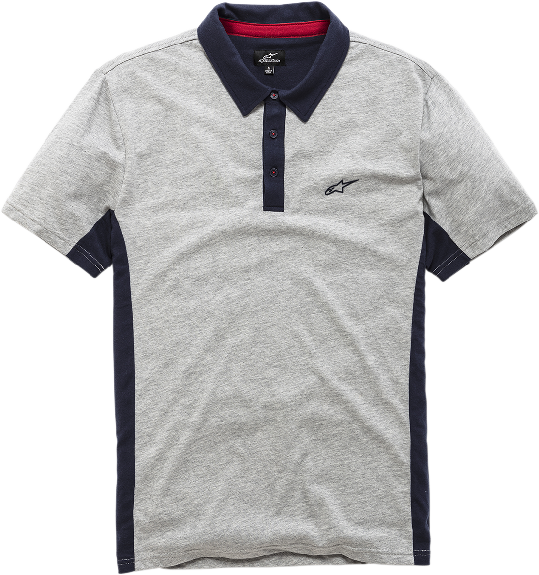 Polo ALPINESTARS Champion - Gris jaspeado/Azul marino - Talla mediana 1210415001171M