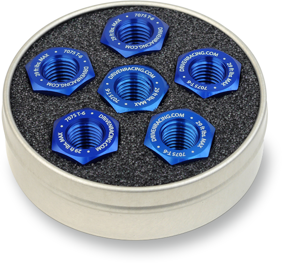 Tuercas de piñón de aluminio DRIVEN RACING - Azul - M10 x 1.0 DSN6BL