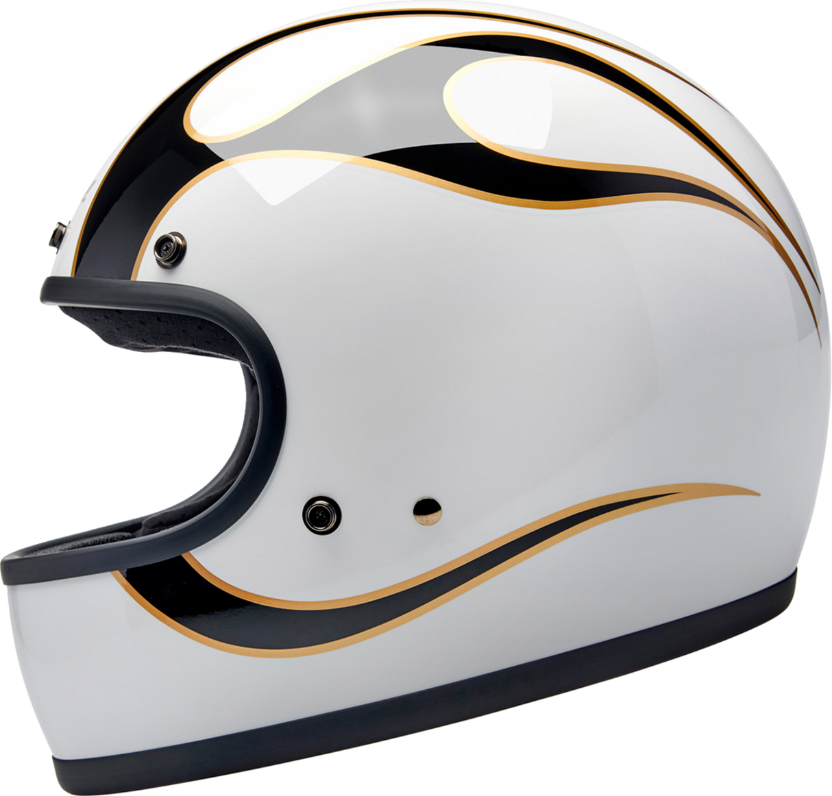 Casco BILTWELL Gringo - Llamas - Blanco/Negro - 2XL 1002-561-506