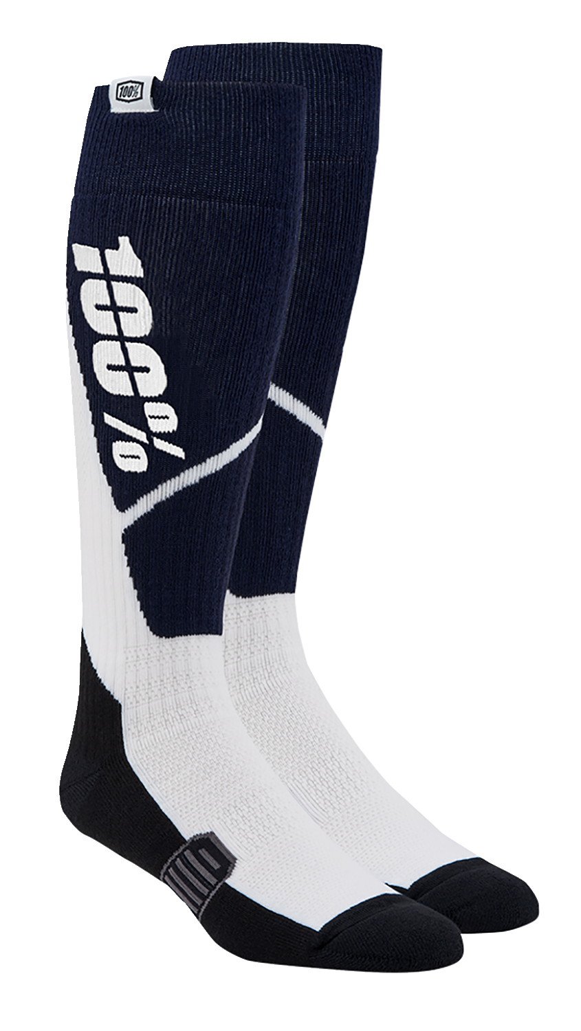 Calcetines de moto 100% Torque Comfort - Azul marino/blanco - Talla pequeña/mediana 20053-00005