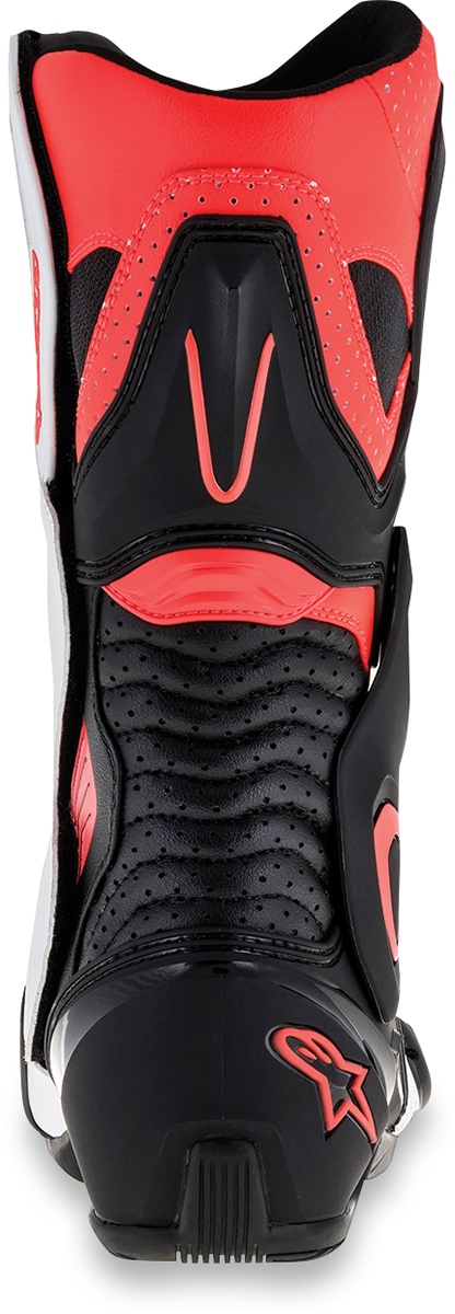 Botas ventiladas ALPINESTARS SMX-6 v2 - Negro/Blanco/Rojo Fluorescente - Talla 12 EE. UU. / 47 UE 2223017-1320-47